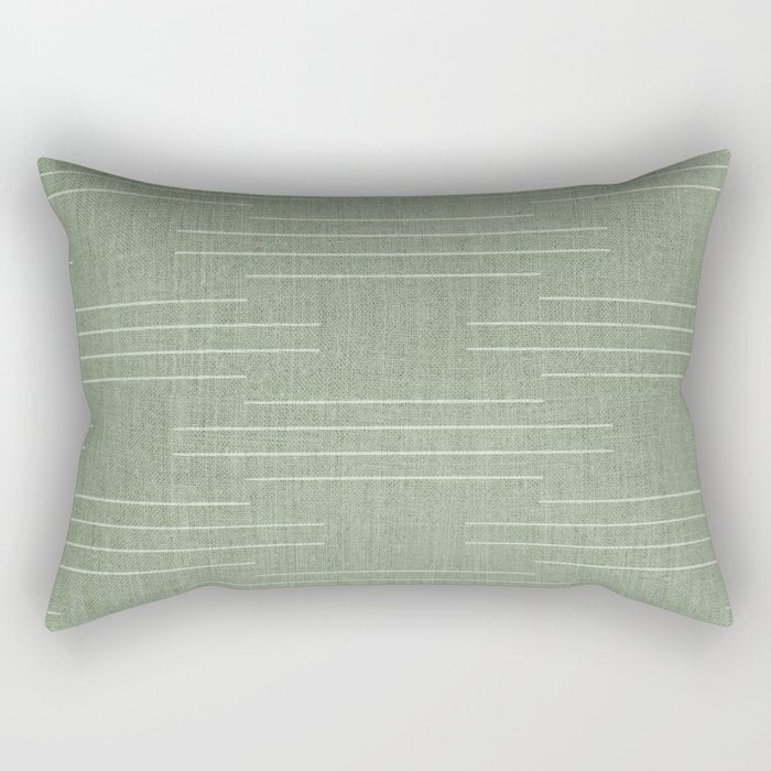 Minimalist, Boho, Line Art in Sage Green Rectangular Pillow Gallery Image 2