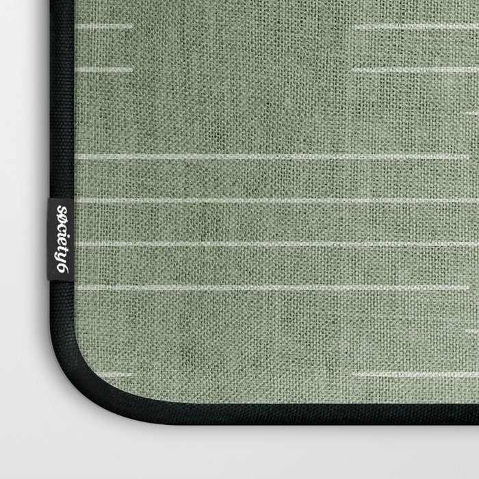 Minimalist, Boho, Line Art in Sage Green Laptop Sleeve Gallery Image 3