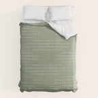 Minimalist, Boho, Line Art in Sage Green Comforter Gallery Image 6