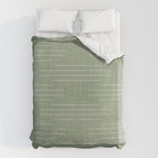 Minimalist, Boho, Line Art in Sage Green Duvet Cover Gallery Image 6