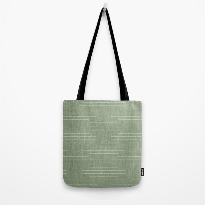 Minimalist, Boho, Line Art in Sage Green Tote Bag Gallery Image 2