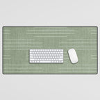 Minimalist, Boho, Line Art in Sage Green Desk Mat Gallery Image 1
