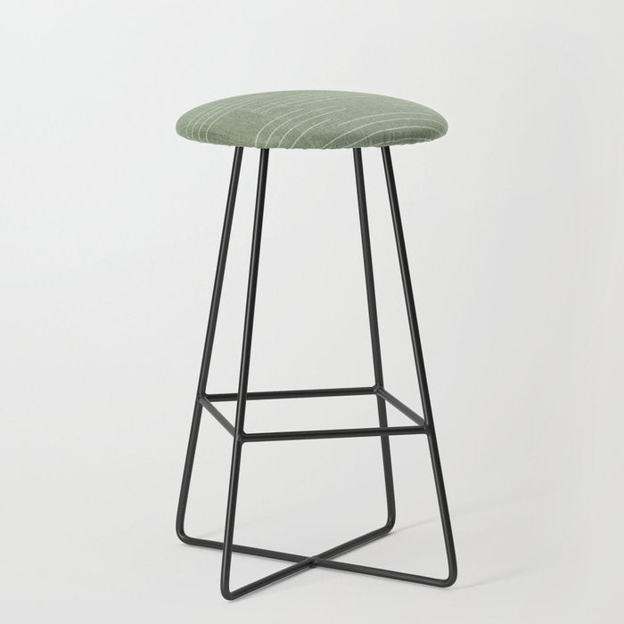 Minimalist, Boho, Line Art in Sage Green Stool Gallery Image 1