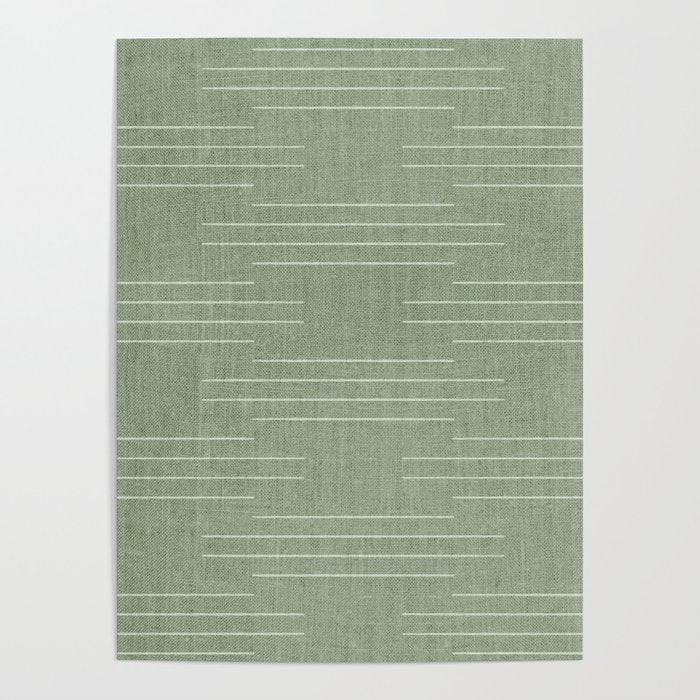 Minimalist, Boho, Line Art in Sage Green Poster Gallery Image 4