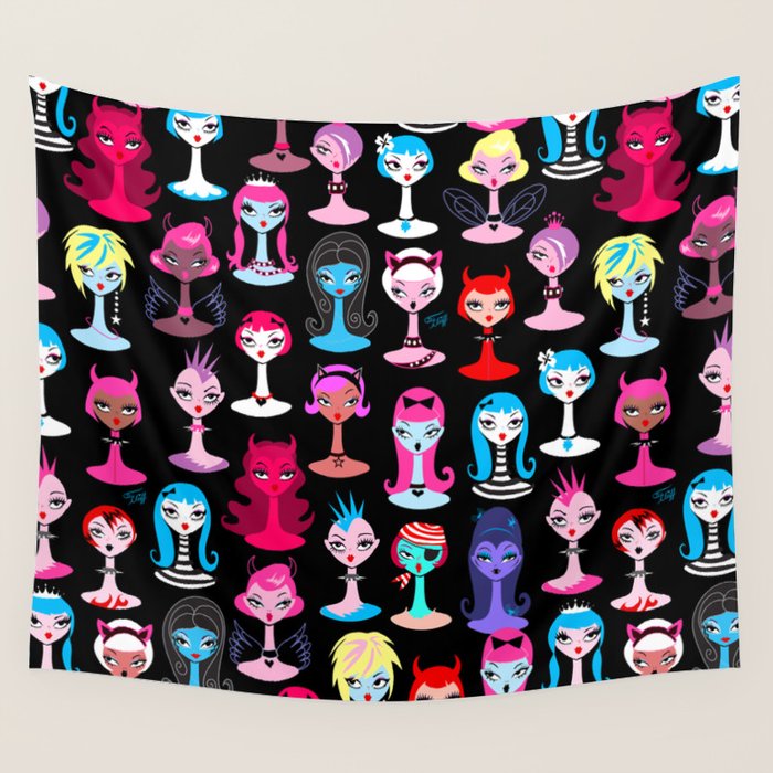 Punky Goth Dollies Wall Tapestry Gallery Image 1
