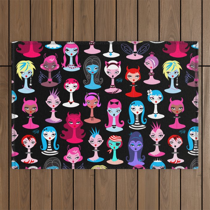 Punky Goth Dollies Outdoor Rug Gallery Image 1