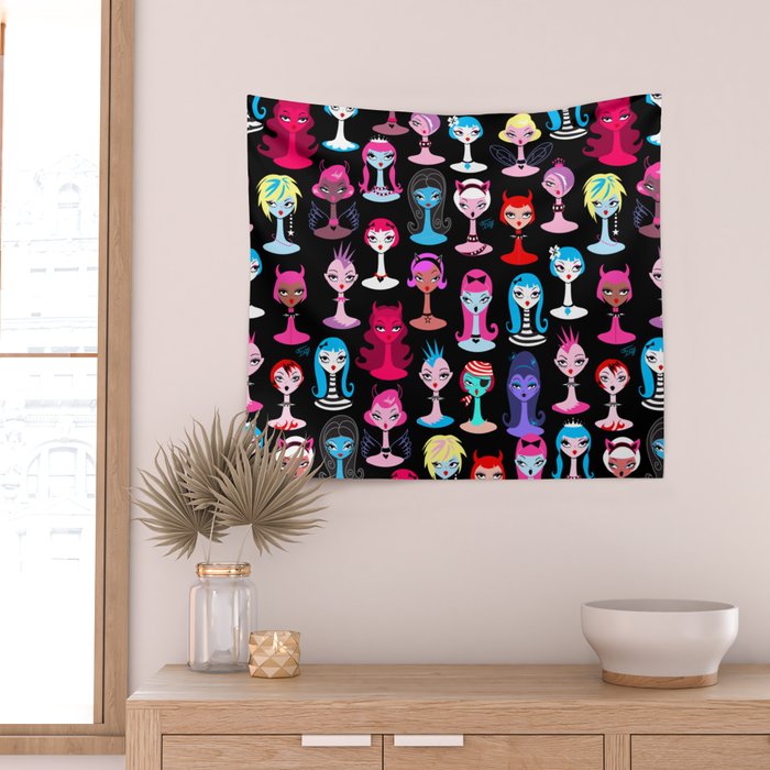 Punky Goth Dollies Wall Tapestry Gallery Image 2