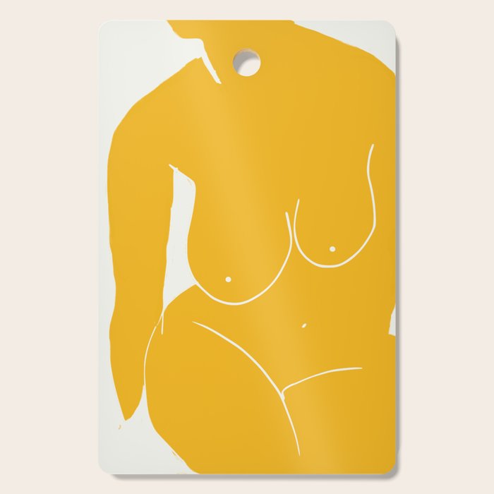 Nude in yellow 2 Cutting Board Gallery Image 1