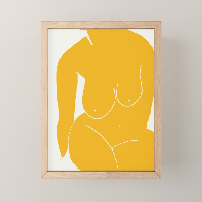 Nude in yellow 2 Mini Art Print Gallery Image 1