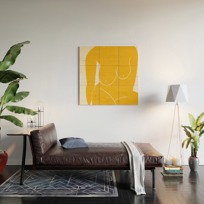 Nude in yellow 2 Wood Wall Art Gallery Image 2