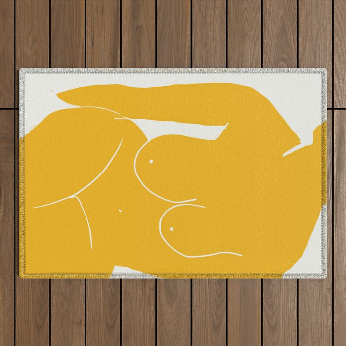 Nude in yellow 2 Outdoor Rug Gallery Image 1