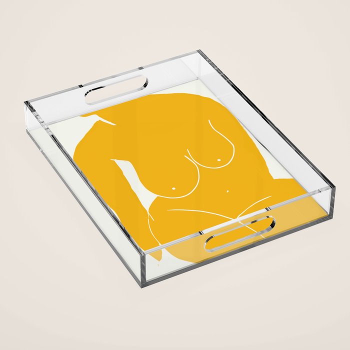 Nude in yellow 2 Acrylic Tray Gallery Image 1