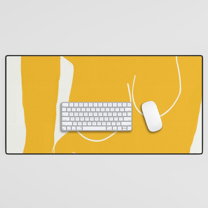 Nude in yellow 2 Desk Mat Gallery Image 1