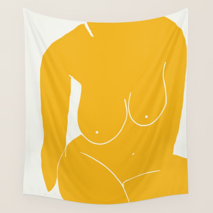 Nude in yellow 2 Wall Tapestry Gallery Image 4