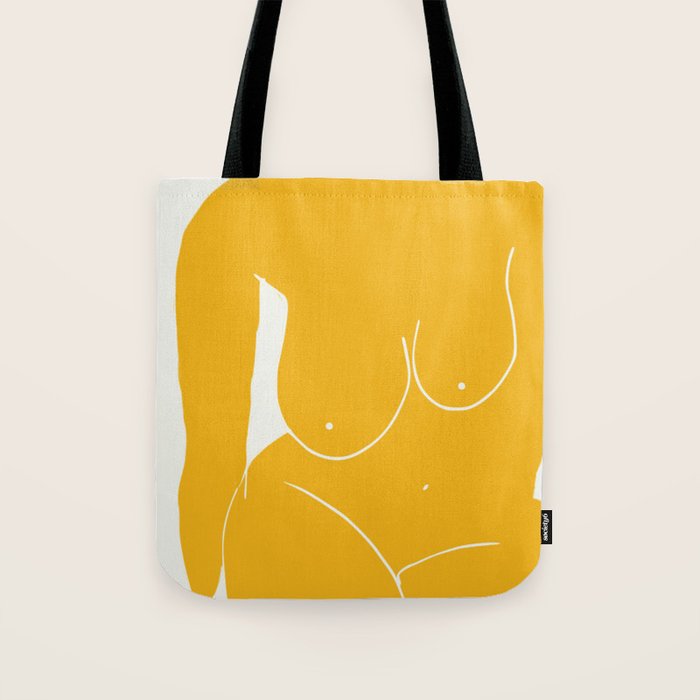 Nude in yellow 2 Tote Bag Gallery Image 1