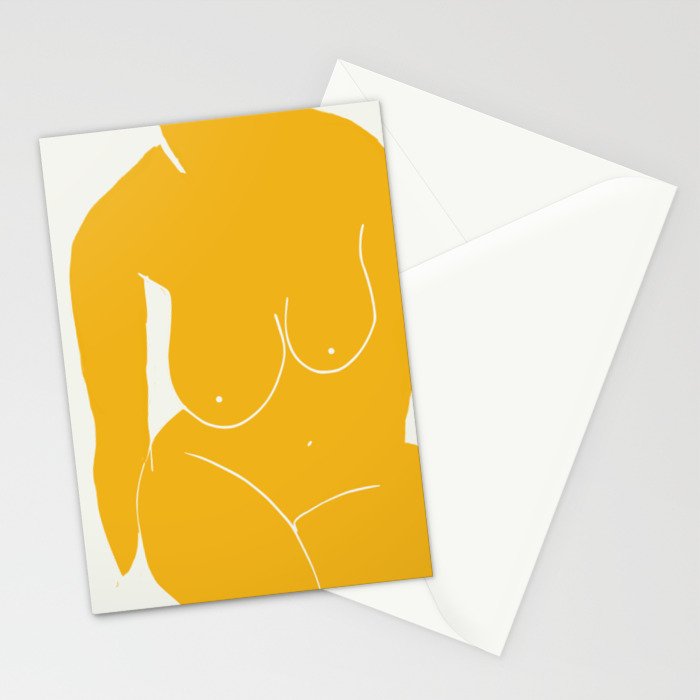 Nude in yellow 2 Stationery Card Gallery Image 2
