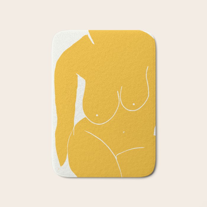 Nude in yellow 2 Bath Mat Gallery Image 1