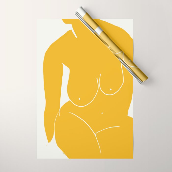 Nude in yellow 2 Wrapping Paper Gallery Image 1