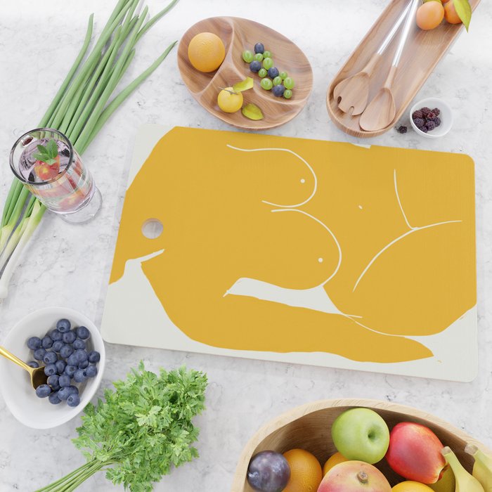Nude in yellow 2 Cutting Board Gallery Image 2