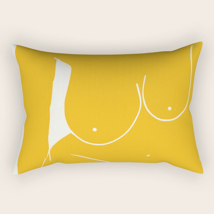 Nude in yellow 2 Rectangular Pillow Gallery Image 1