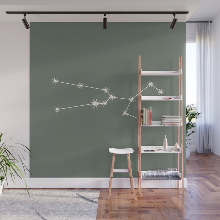 Taurus Zodiac Star Constellation Line Art Sage Wall Mural Gallery Image 1