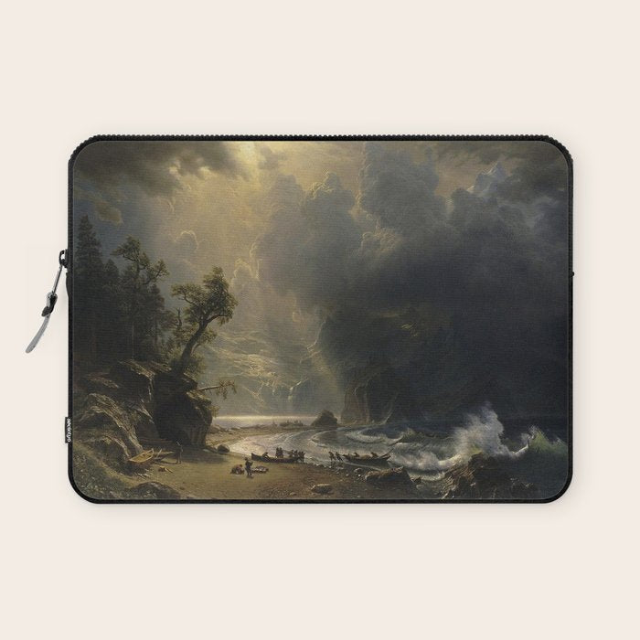 Puget Sound on the Pacific Coast (1870) - Albert Bierstadt Laptop Sleeve Gallery Image 1