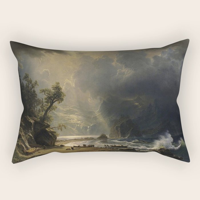 Puget Sound on the Pacific Coast (1870) - Albert Bierstadt Rectangular Pillow Gallery Image 2