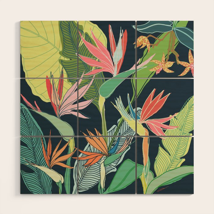 Tropical Bird of Paradise Wood Wall Art Gallery Image 1