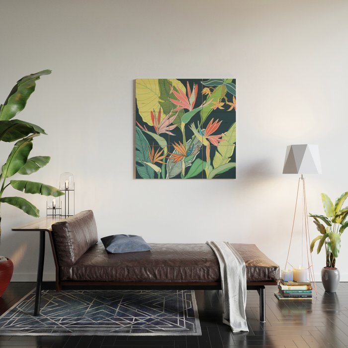 Tropical Bird of Paradise Wood Wall Art Gallery Image 2