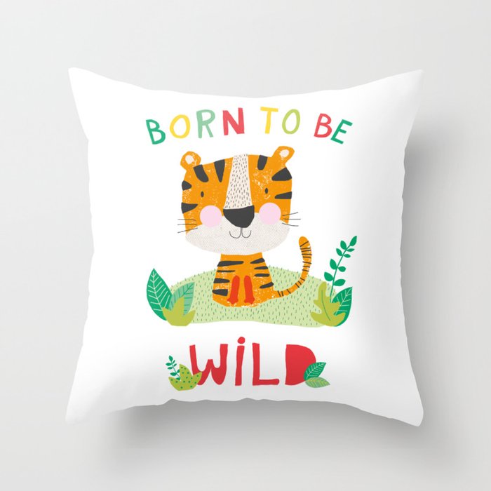 Born to Be Wild Throw Pillow Gallery Image 1