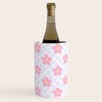 Retro pastel flower checkered art pattern Wine Chiller Gallery Image 2