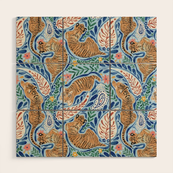 Blue Safari Adventure Wood Wall Art Gallery Image 1