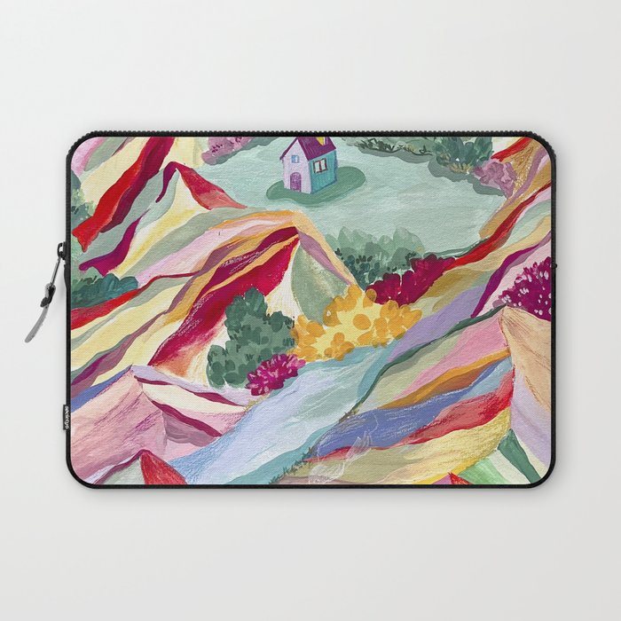 Gouache rainbow landscape Laptop Sleeve Gallery Image 1