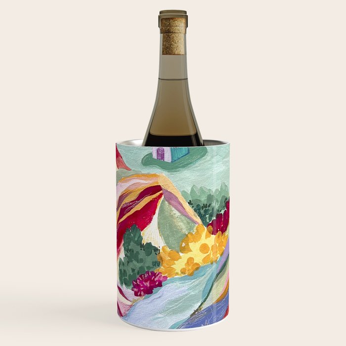 Gouache rainbow landscape Wine Chiller Gallery Image 1