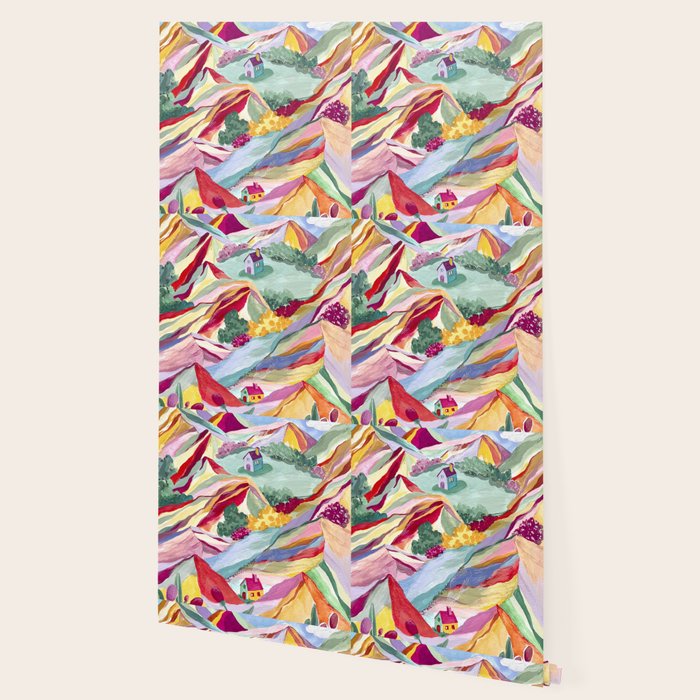 Gouache rainbow landscape Wallpaper Gallery Image 2