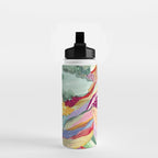 Gouache rainbow landscape Water Bottle Gallery Image 2