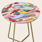 Gouache rainbow landscape Side Table Gallery Image 2