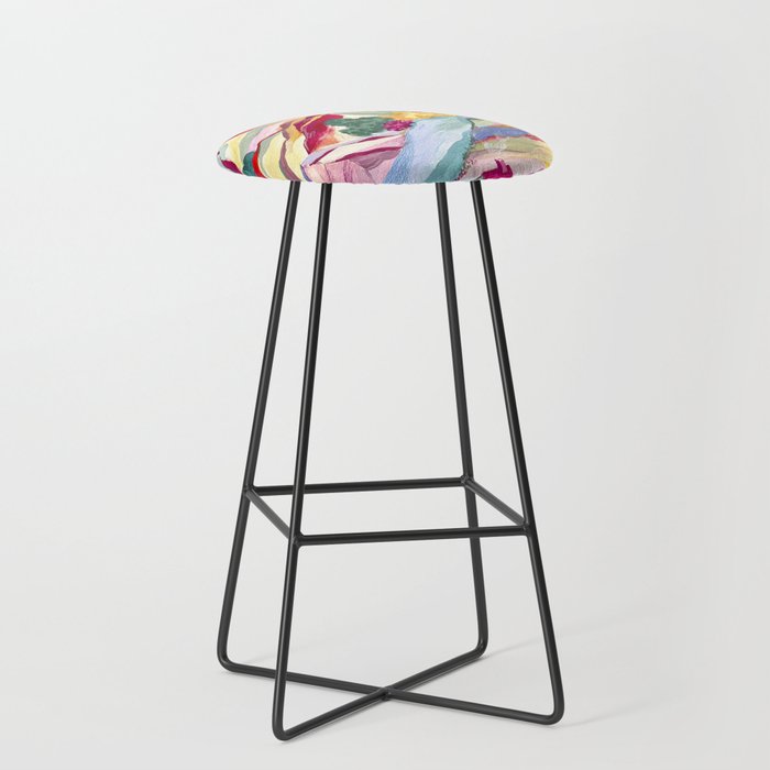 Gouache rainbow landscape Stool Gallery Image 1