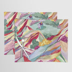 Gouache rainbow landscape Placemat Gallery Image 1