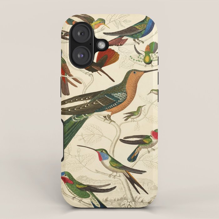 Hummingbirds from The Edinburgh Journal, 1835 (benefitting The Nature Conservancy) iPhone Case Gallery Image 1