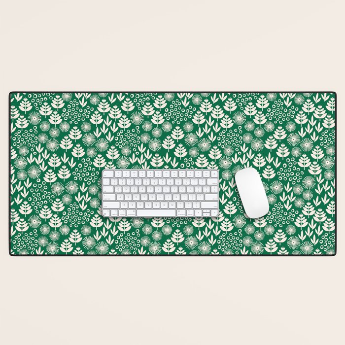 Retro Forest Flora Pattern Desk Mat Gallery Image 1