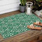 Retro Forest Flora Pattern Outdoor Rug Gallery Image 2