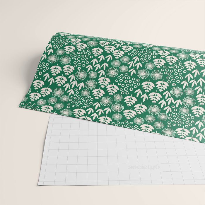 Retro Forest Flora Pattern Wrapping Paper Gallery Image 2