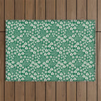 Retro Forest Flora Pattern Outdoor Rug Gallery Image 1