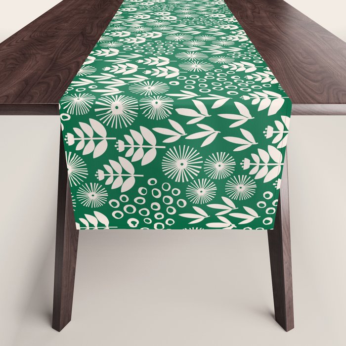 Retro Forest Flora Pattern Table Runner Gallery Image 1