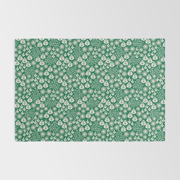 Retro Forest Flora Pattern Rug Gallery Image 2