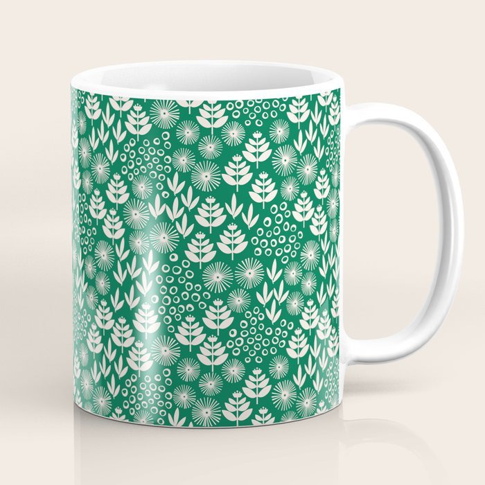 Retro Forest Flora Pattern Coffee Mug Gallery Image 1