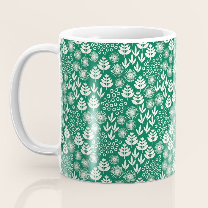 Retro Forest Flora Pattern Coffee Mug Gallery Image 3