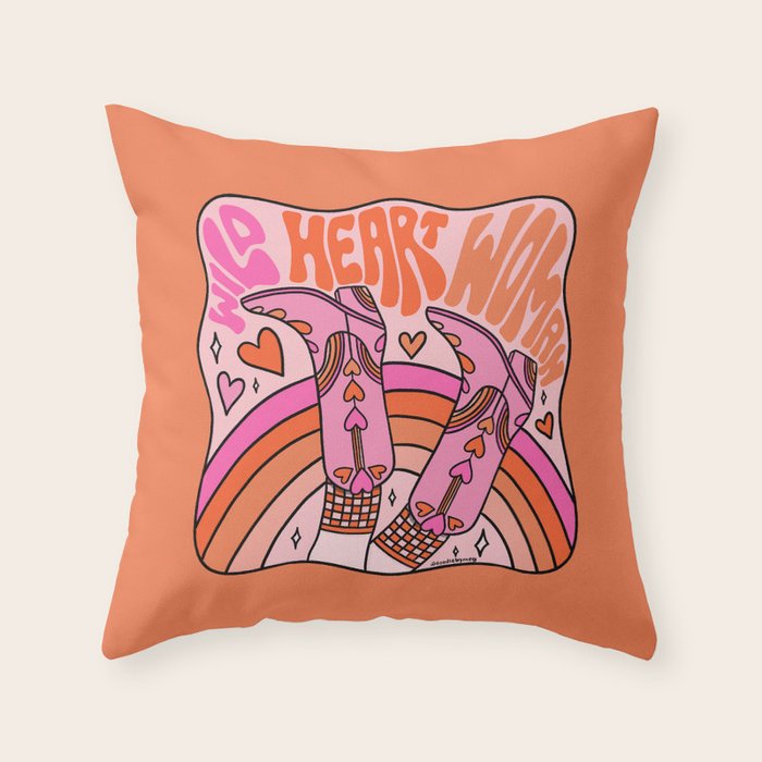 Wild Heart Woman Throw Pillow Gallery Image 1