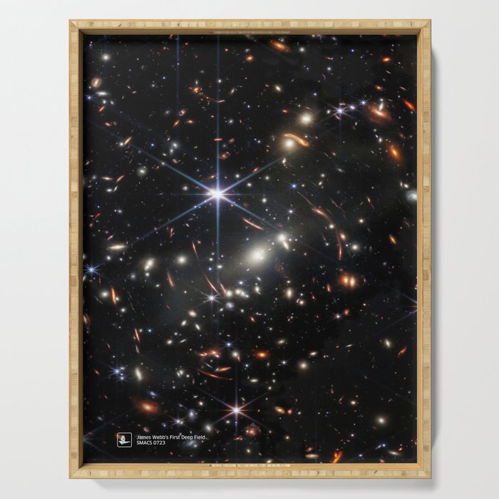 James Webb's First Deep Field (James Webb/JWST) â space poster Serving Tray Gallery Image 1